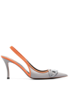 Diesel Slingback Leather 100mm Pumps In Multicolor