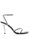 DIESEL TWO-TONE STRAPPY 10MM LEATHER SANDALS