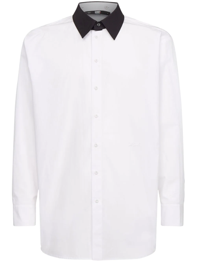 Karl Lagerfeld X Cara Delevingne Detachable-collar Shirt In White
