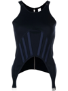 Dion Lee Ribbed Stretch Organic Cotton Corset Tank In Black