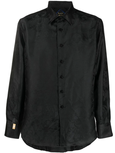 Billionaire Silver Cut Long-sleeved Shirt In Black