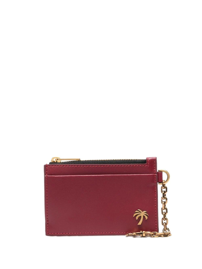 Palm Angels Plaque-detail Zip-fastening Wallet In Rot
