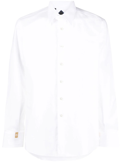 Billionaire Silver Cut Long-sleeved Shirt In White