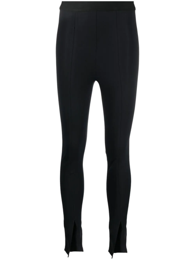 There Was One Front-slit High-waisted Leggings In Black
