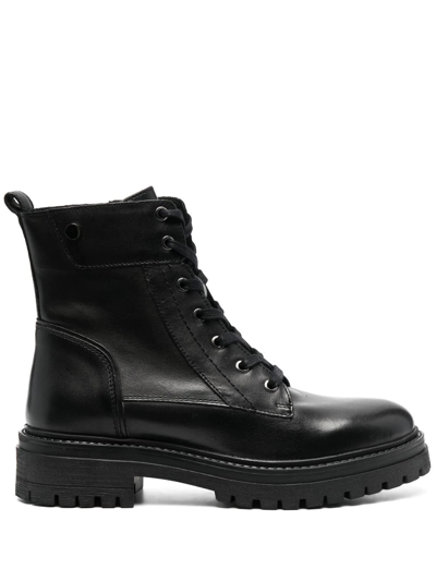 Geox Iridea Ankle-length Leather Boots In Schwarz