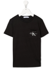 Calvin Klein Logo-print Short-sleeve T-shirt In Schwarz