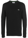 LACOSTE LOGO-PATCH CREW NECK SWEATER