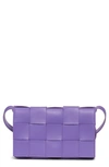 Bottega Veneta Intrecciato Leather Crossbody Bag In Purple-gold