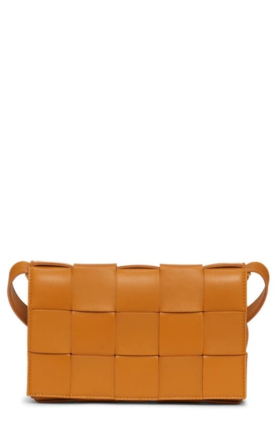 Bottega Veneta Intrecciato Leather Crossbody Bag In Cob-gold