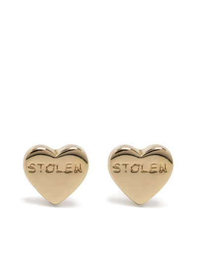 Stolen Girlfriends Club Stolen Heart Stud Earrings In Gold