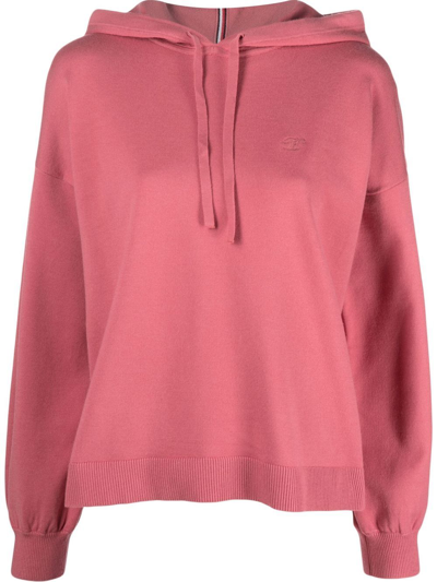 Tommy Hilfiger Drawstring Pullover Hoodie In Rosa