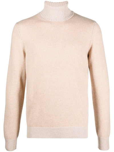 Malo Ribbed-knit Roll Neck Sweater In Marrone