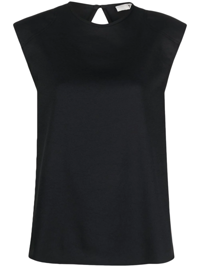 Tibi Sleeveless Keyhole-detail Top In Black