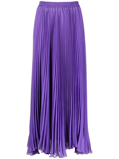 Styland Pleated High-waisted Skirt In Purple