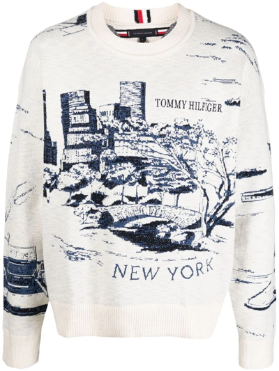 Tommy Hilfiger New York Knit Jumper In Weiss | ModeSens
