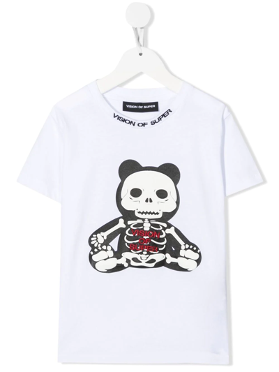 Vision Of Super Kids' Graphic-print T-shirt In Weiss