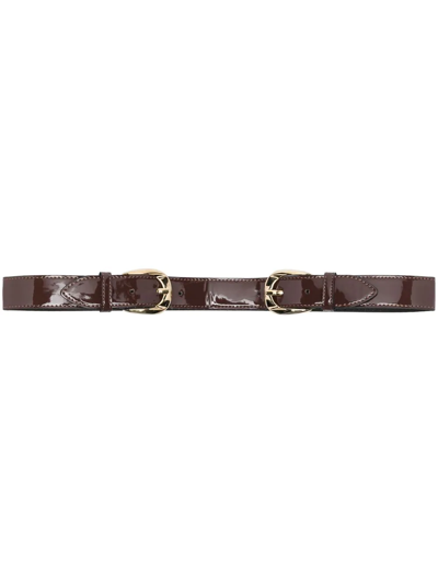 Federica Tosi Patent-leather Belt In Braun