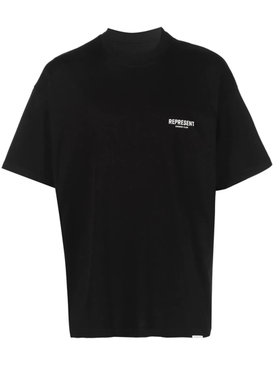 Represent Black Logo Print Oversized T-shirt