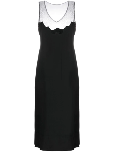 Simone Rocha Sleeveless Midi Dress In Schwarz