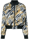 VERSACE JEANS COUTURE LOGO-PRINT REVERSIBLE BOMBER JACKET