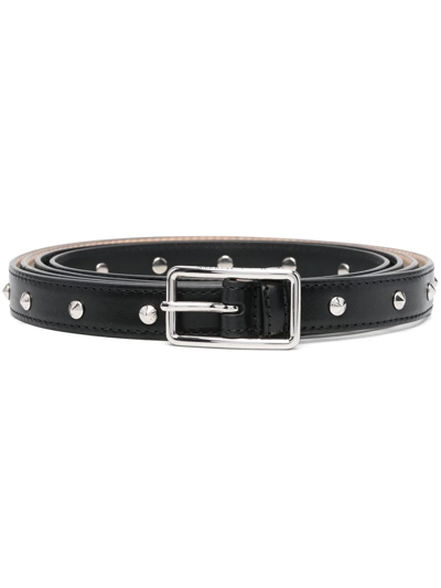 Alexander Mcqueen Long Studded Belt In Black