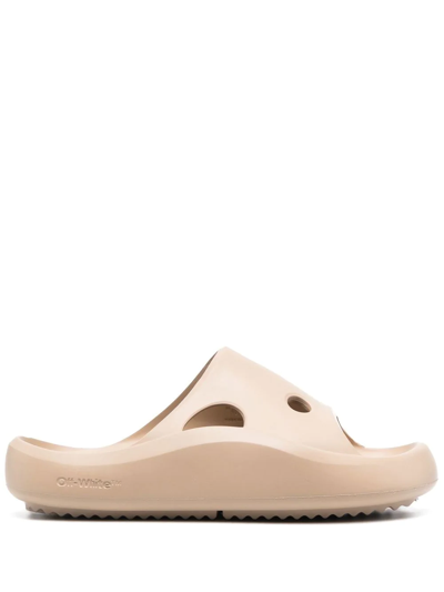 Off-white Meteor Cut-out Detail Sliders In Camel Camel