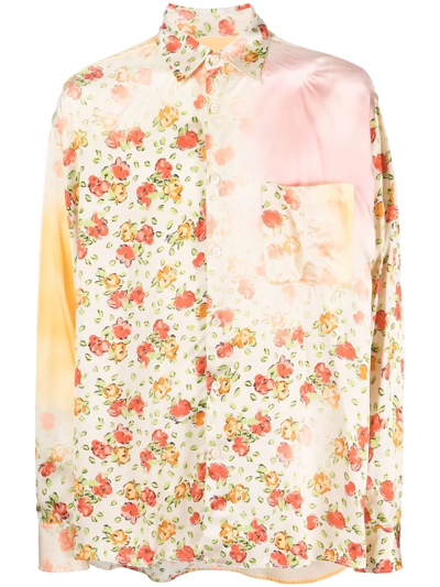 Marni Floral-print Long-sleeve Shirt In Yellow