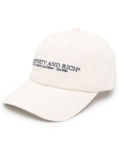 Sporty And Rich Embroidered-logo Cap In Nude
