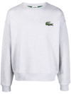Lacoste Crocodile-patch Crewneck Sweatshirt In Grey