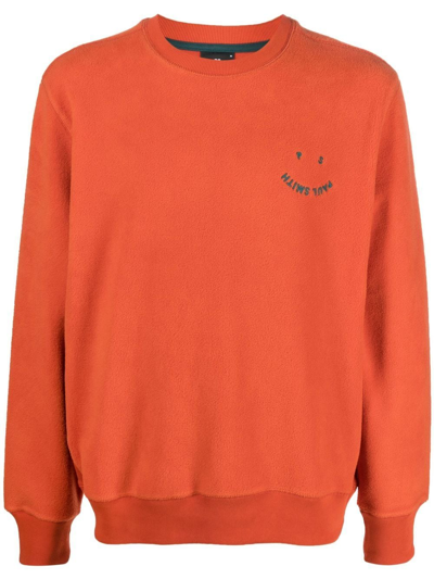 Ps By Paul Smith Enbroidered-logo Detail Jumper In Orange