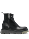 Off-white Zip-fastening Sponge Ankle Boots In Schwarz