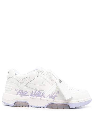 Off-white Out Of Office For Walking Printed Leather Sneakers In Multi-colored
