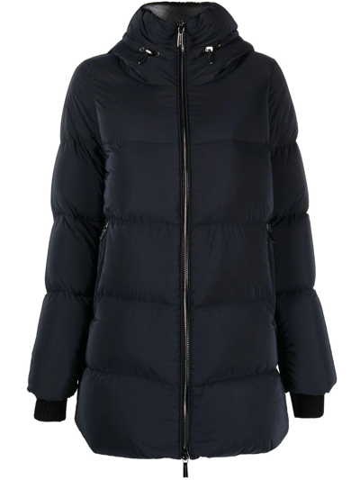 Moorer Padded Down-feather Coat In Black