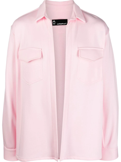 Styland Open-front Long-sleeve Shirt In Pink