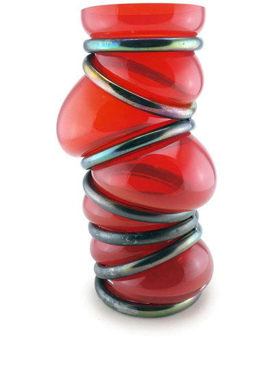 Vanessa Mitrani Chain Ring Polished Vase In Red