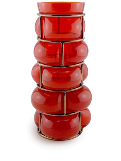 Vanessa Mitrani Brick Glass Vase In Red