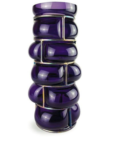 Vanessa Mitrani Brick Glass Vase In Dark Violet