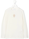 ELEVENTY LOGO-EMBROIDERED LONG-SLEEVED T-SHIRT