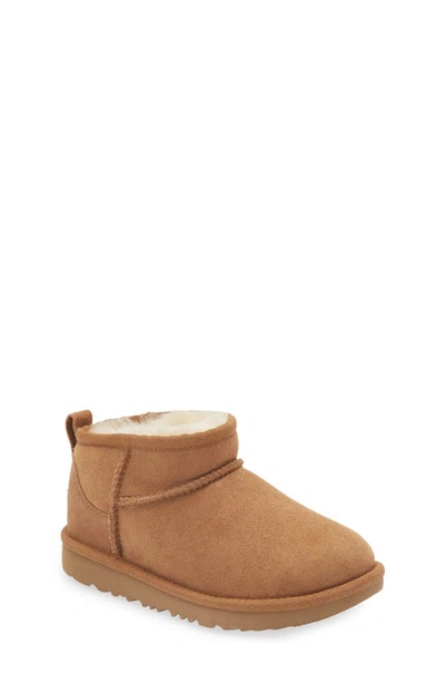 Ugg Kid's Classic Mini Ii Sheepskin Boots In Chestnut