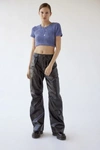 Lioness Miami Vice Faux Leather Cargo Pant In Black