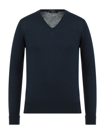 Alpha Studio Sweaters In Blue