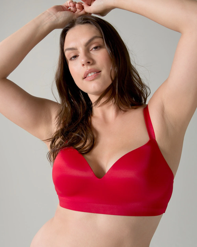 Soma Enbliss Luxe Lace Back Wireless Bra In Red