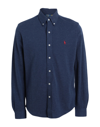 Polo Ralph Lauren Long-sleeved Sport Shirt In Blue