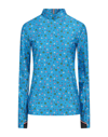 Moncler Patterned Roll Neck Top In Blue