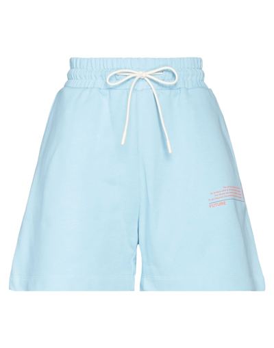 Msgm Woman Shorts & Bermuda Shorts Sky Blue Size Xs Cotton In Blue