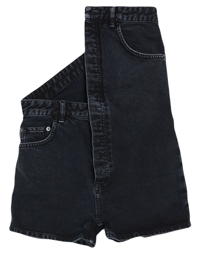 Y/project Denim Shorts In Black
