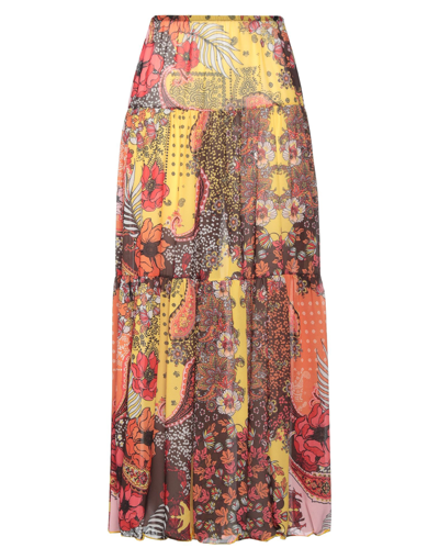 F**k Project Woman Maxi Skirt Yellow Size L Polyester