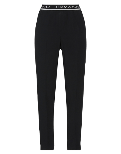 ERMANNO FIRENZE ERMANNO FIRENZE WOMAN PANTS BLACK SIZE 10 ACETATE, VISCOSE