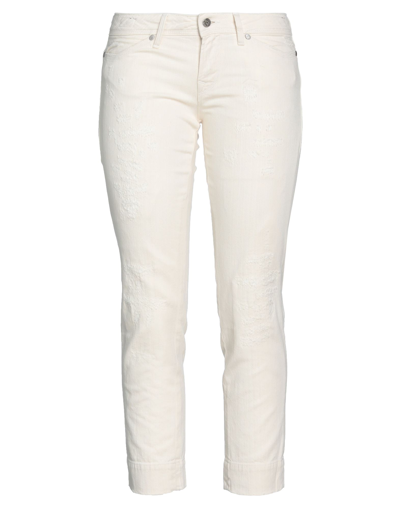 Jacob Cohёn Denim Cropped In Ivory
