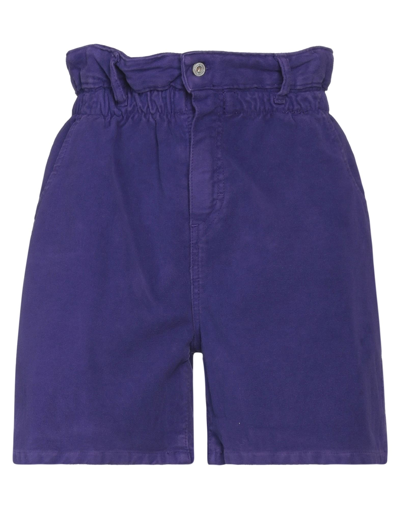Dixie Woman Shorts & Bermuda Shorts Dark Purple Size S Cotton, Elastane In Purple